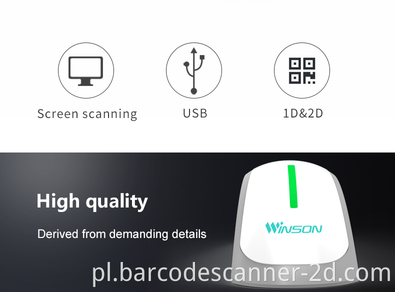 Winson WNI-9610 Nowy styl produkt 2D CMOS Skaner kodów kreskowych POS QR Skaner kodu